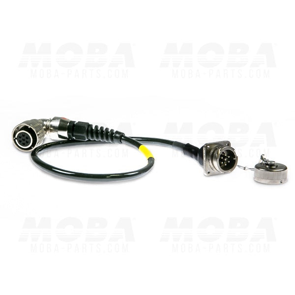 .64m Straight Cable, 7 pin male receptacle to 7 pin female 90 degree conn, Vertical Key Orientation