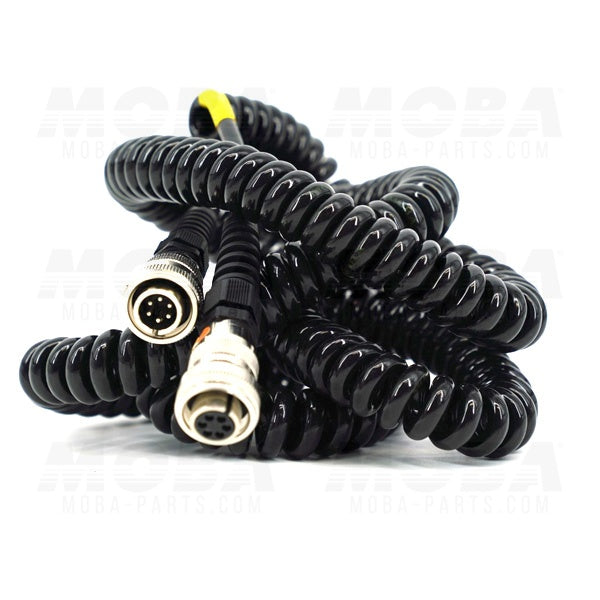 Sensor Coiled Cable Black, 6m, 6pol female to 6pol female