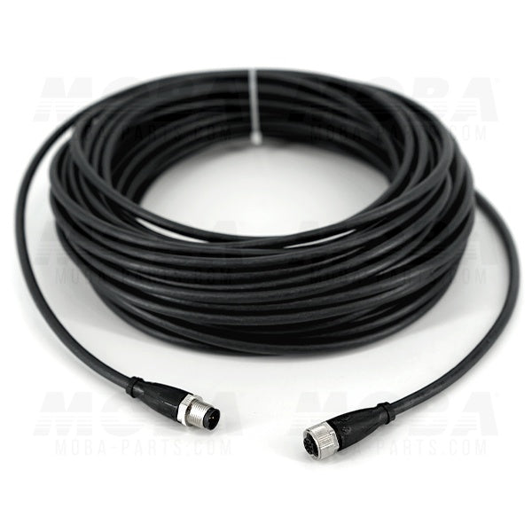 Cable, 20m, 5 pole male M12/5 pole female M12